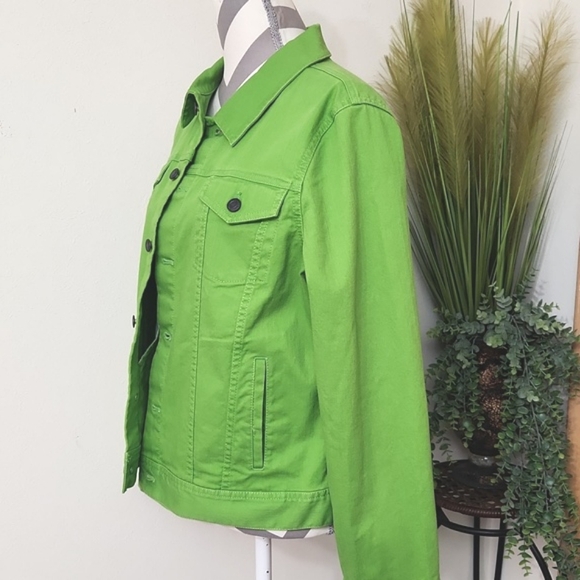Talbots Bright Green Jean Jacket - Picture 3 of 12